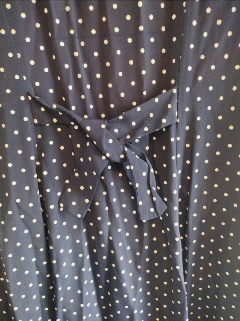 VTG 90’s My Michelle Navy/White Polka Dot Button Front Collared Shirt Dress 7/8 - Picture 5 of 10
